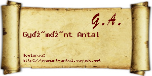 Gyémánt Antal névjegykártya